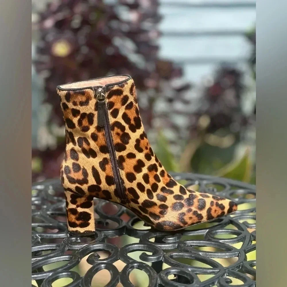 J. Crew — Calf Hair Animal Print Ankle Boots